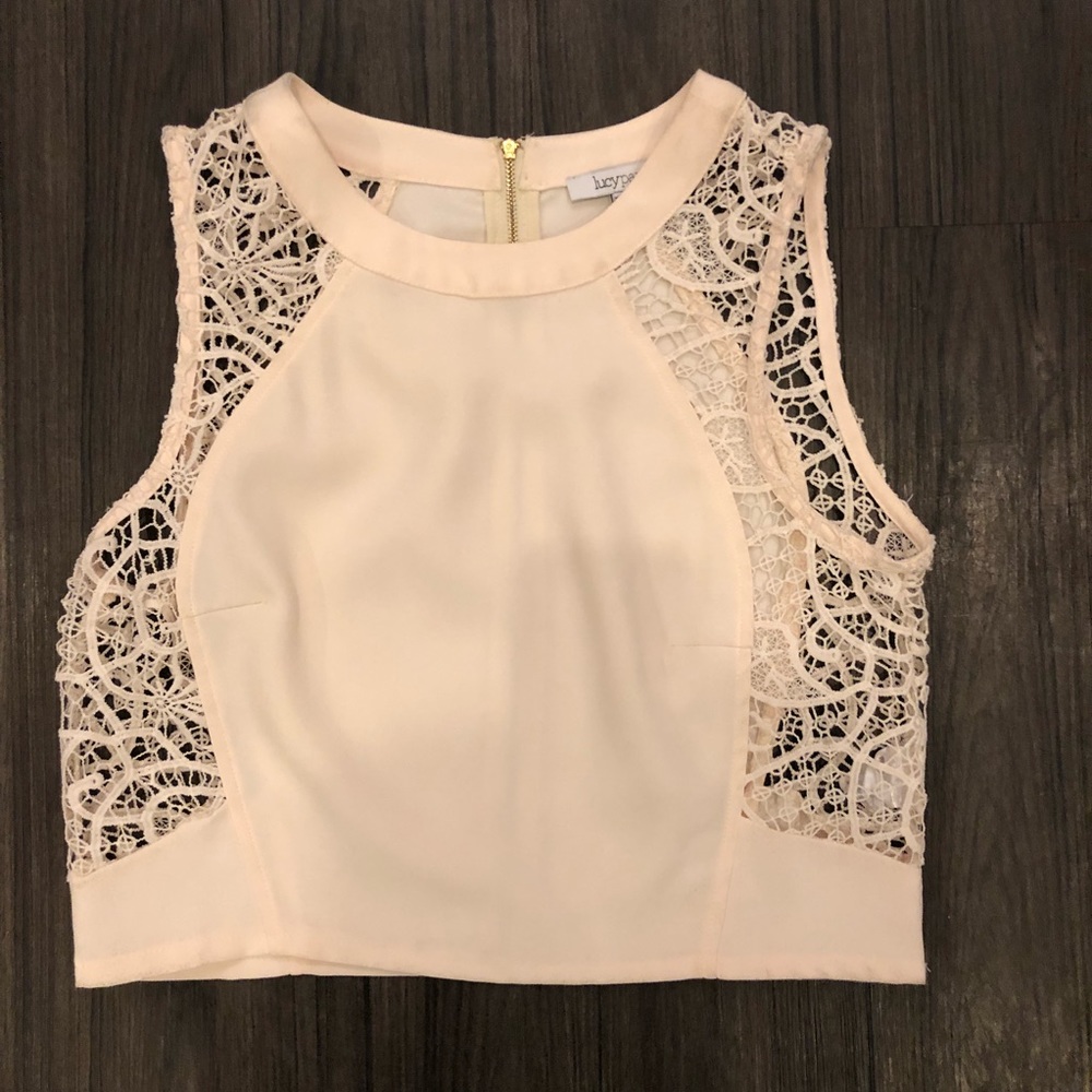 NWT Lucy Paris Baby pink crop top